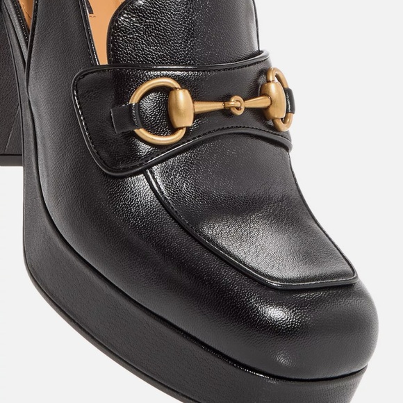 Gucci Women's Horsebit Slingback Platform Block Heel Pumps 39 - Picture 11 of 13